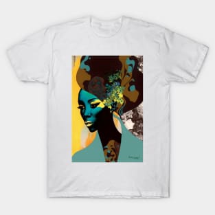 Woman with flowers in her hair. T-Shirt